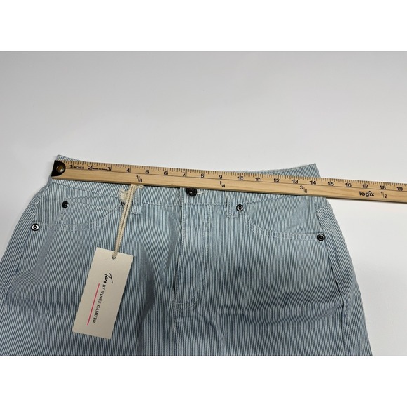 Vince Camuto Striped Mini Denim Skirt Size 4 Blue White Stretch Cotton Casual - Picture 4 of 8
